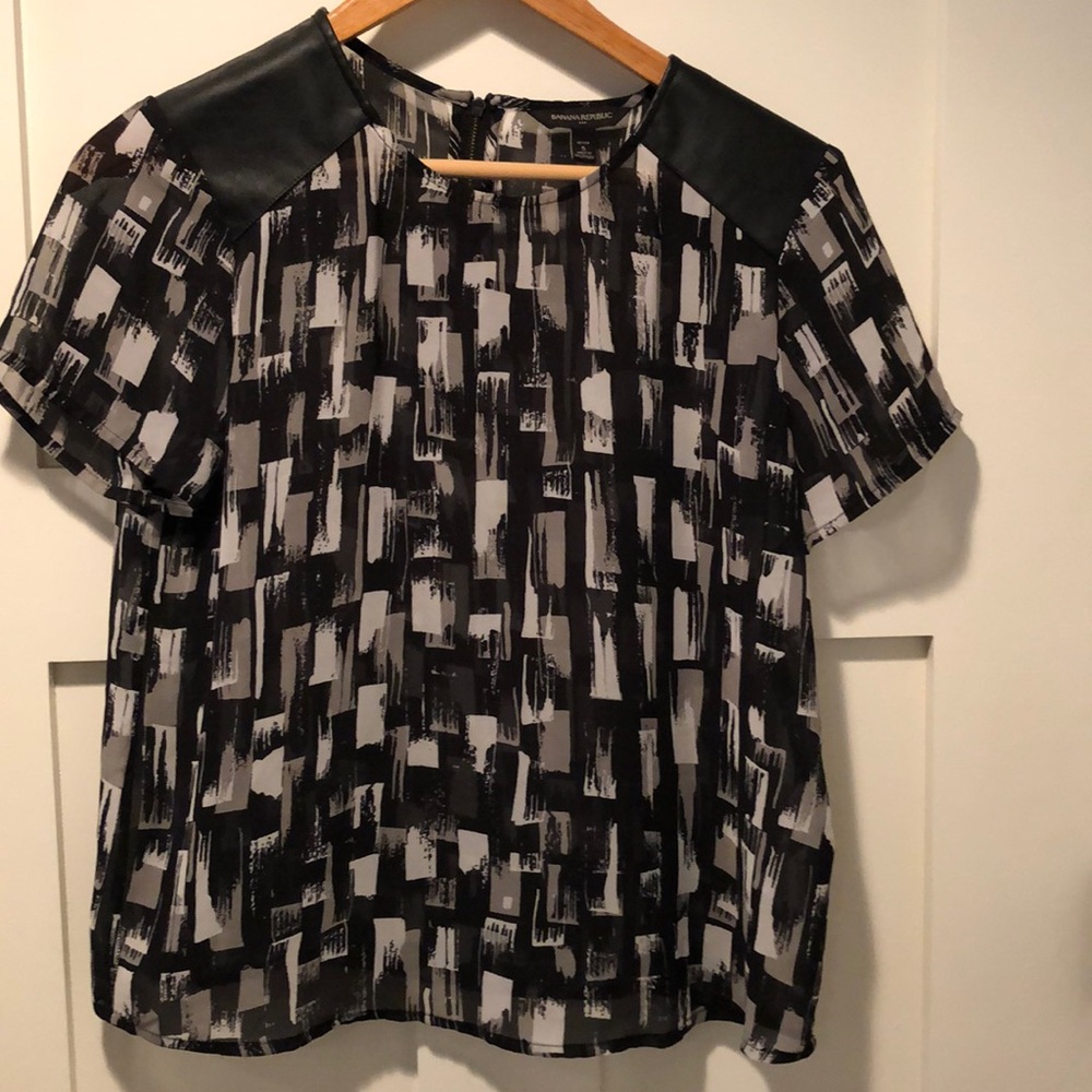 Black Faux Leather Tee